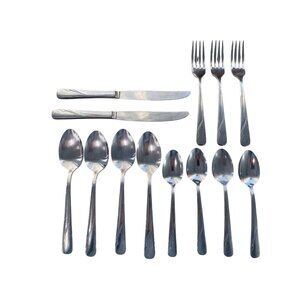 Oneida Oceanic Stainless Steel 13 Piece Flatware Set Silver Spoons Forks Knives